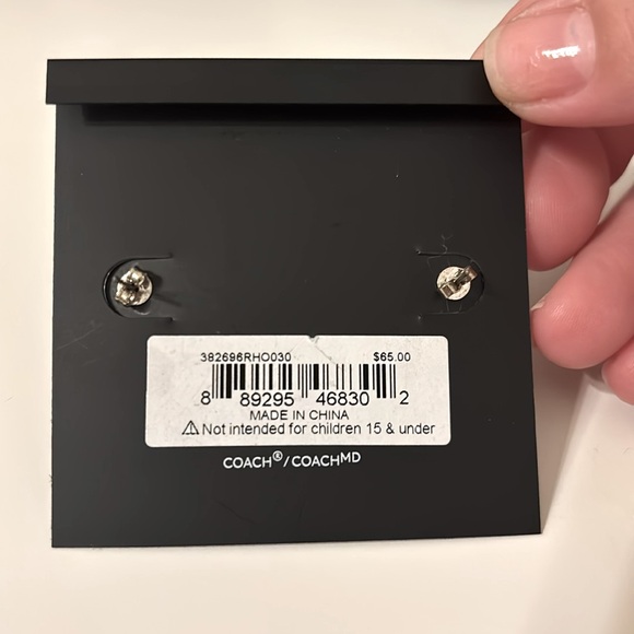 Coach Signature C Crystal Dangle Drop Silver Tone - Picture 4 of 4